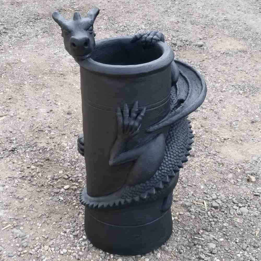 anthracite dragon chimney pot